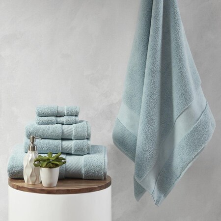 Madison Park Blue 100 Percent Cotton Towel Set, 6 Piece MPS73-433